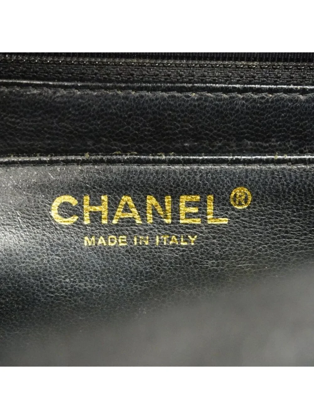 Chanel Shoulder Bag Maxi Quilted Caviar Leather Brown Gold